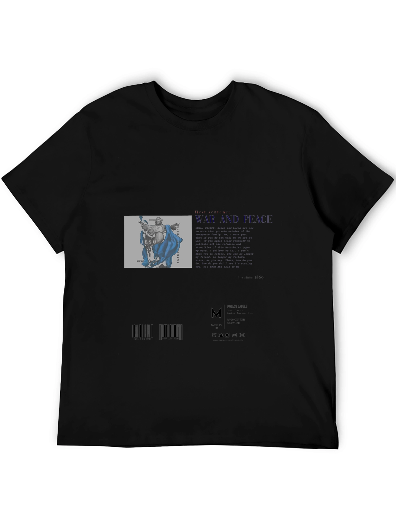 Mens Graphic Print Black T-Shirt