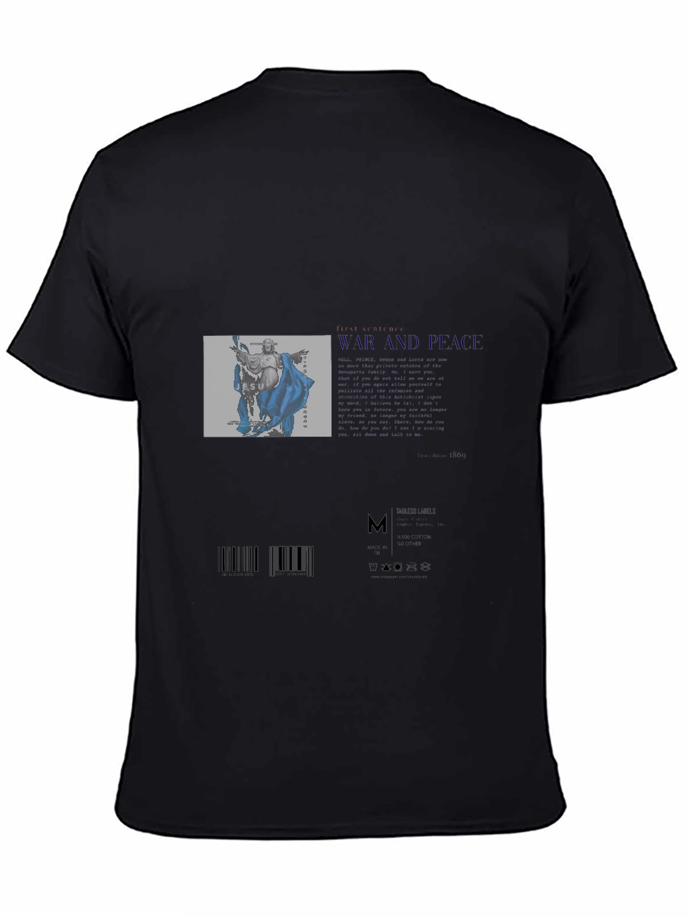 Mens Graphic Print Black T-Shirt
