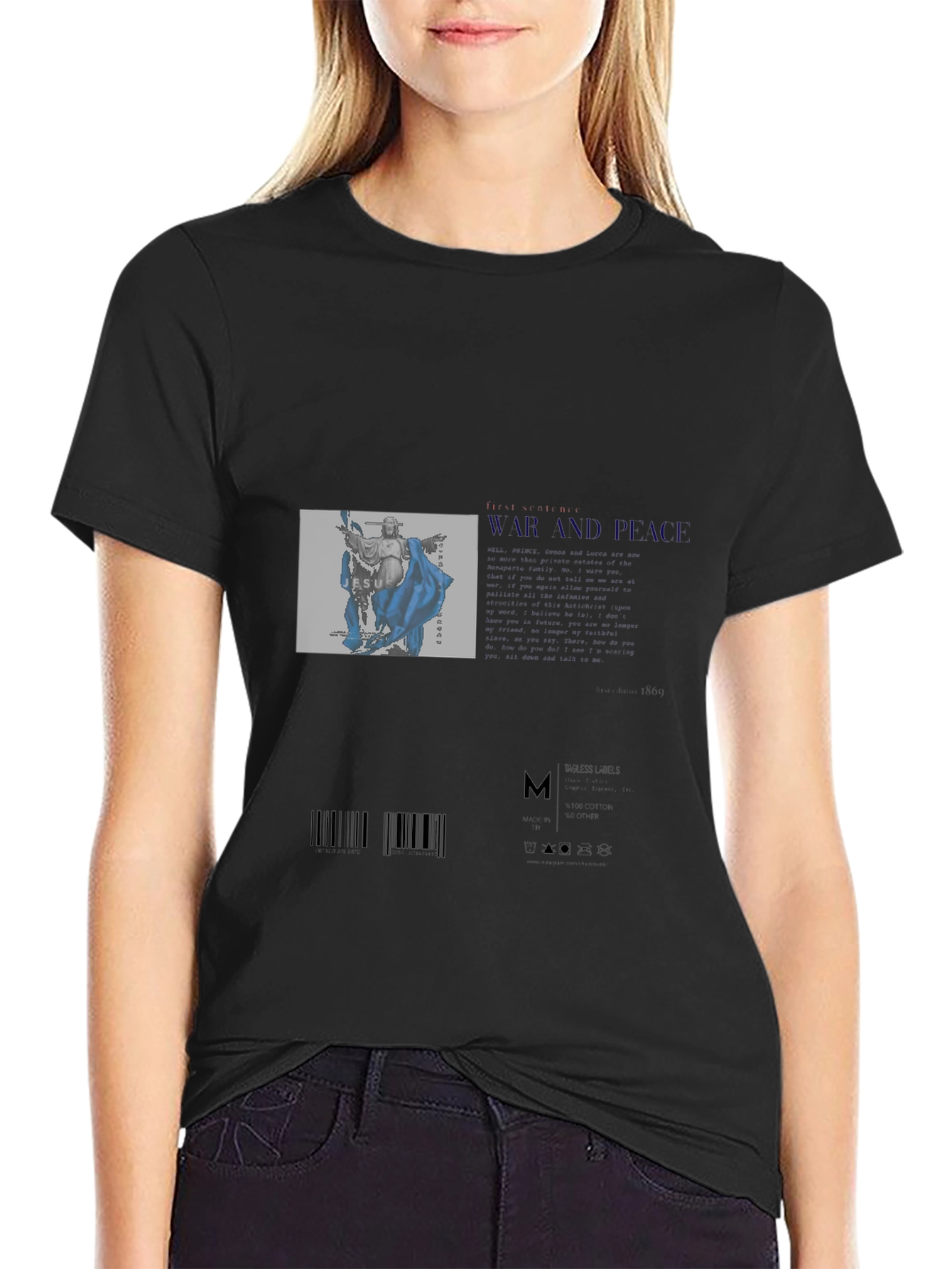 Mens Graphic Print Black T-Shirt