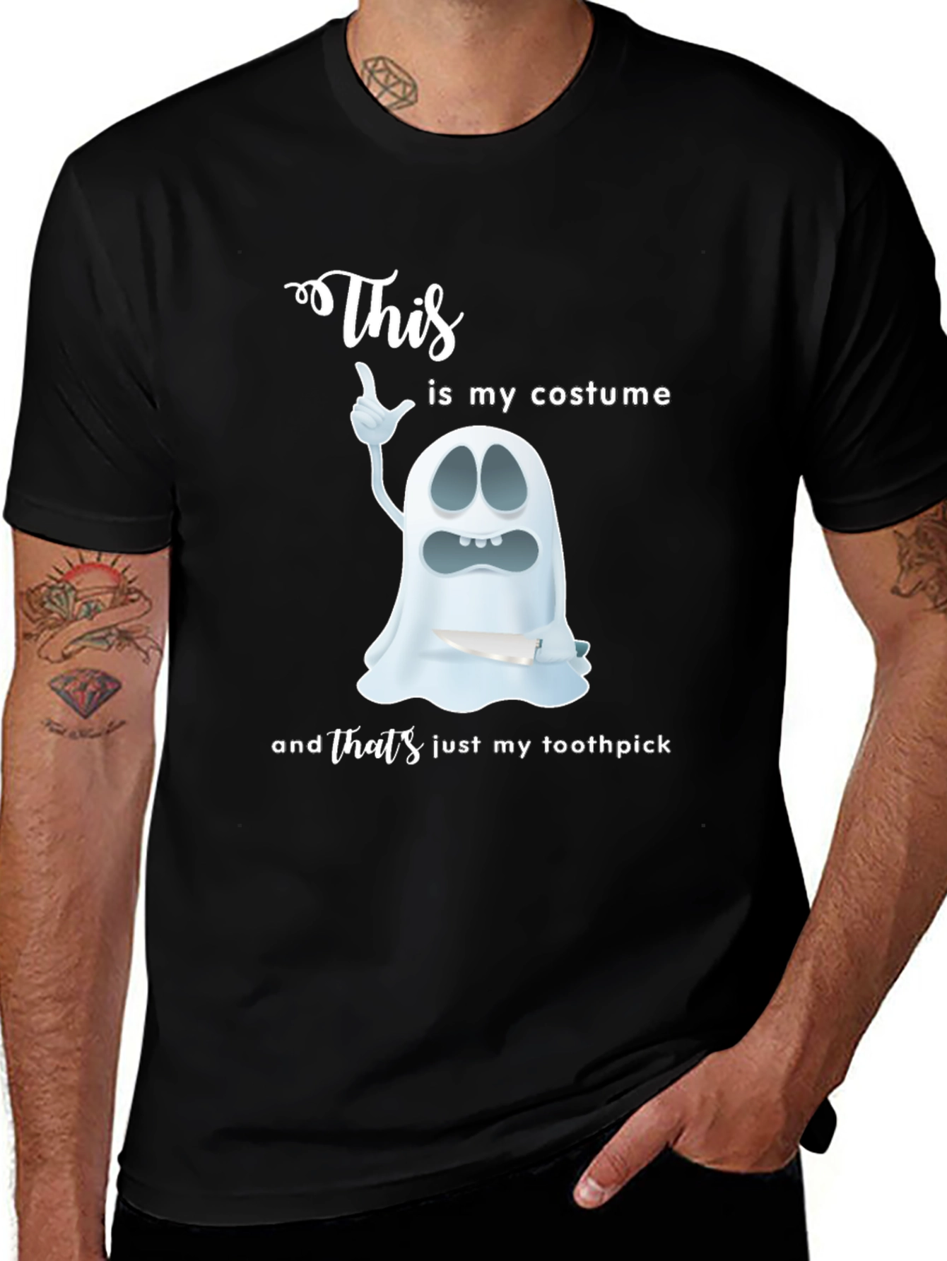 Funny Ghost Costume T-Shirt - Thats Just My Toothpick