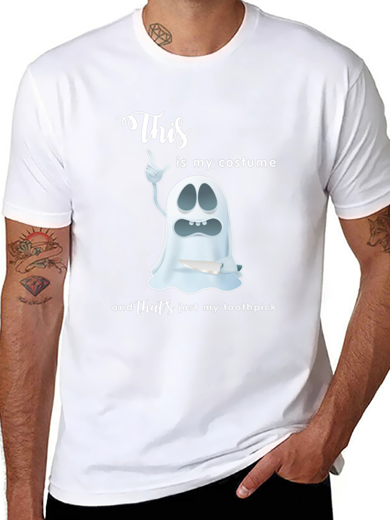 Funny Ghost Costume T-Shirt - Thats Just My Toothpick