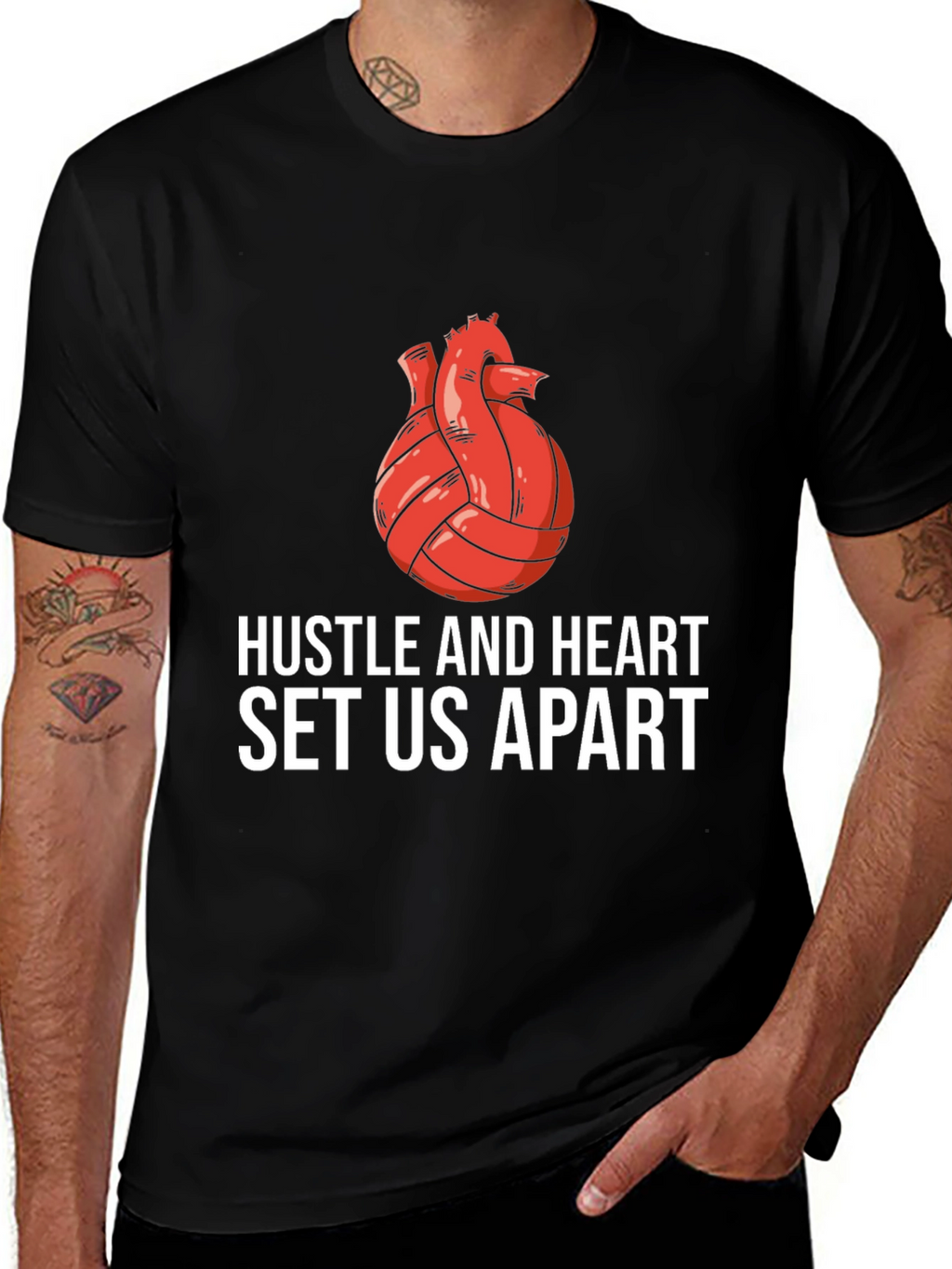 Hustle and Heart Volleyball Graphic Tee