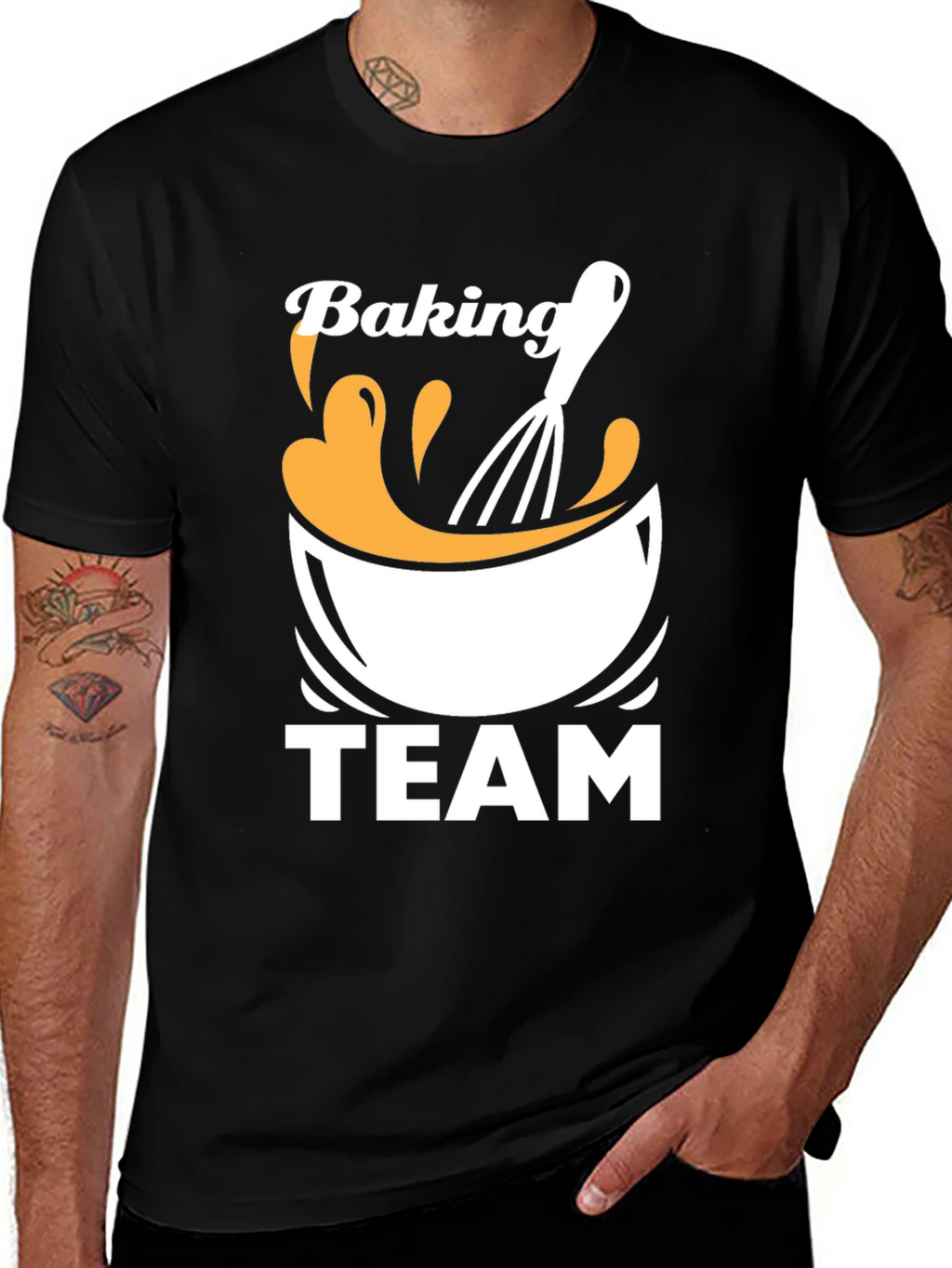 Baking Team T-Shirt - Black Crew Neck Tee