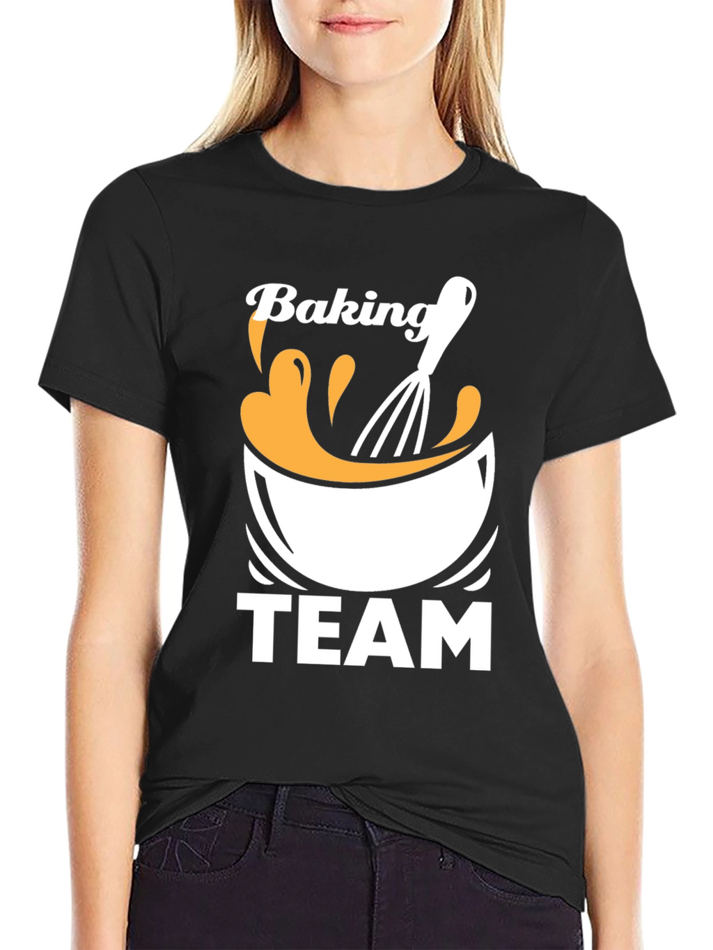 Baking Team T-Shirt - Black Crew Neck Tee
