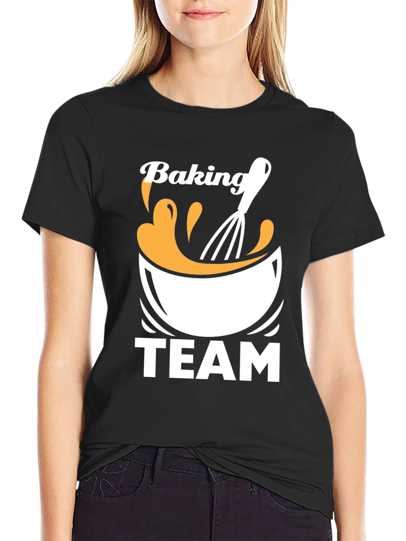 Baking Team T-Shirt - Black Crew Neck Tee