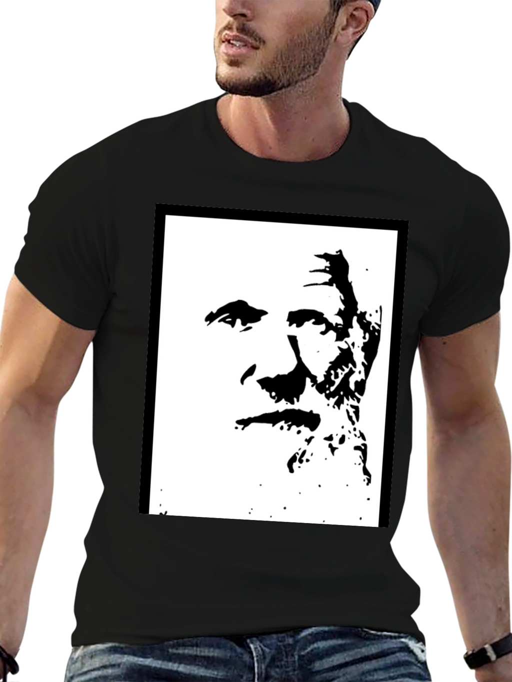 Bold Black Graphic Tee - Iconic Silhouette