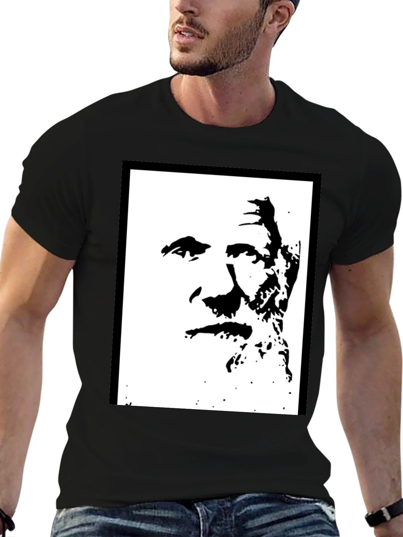 Bold Black Graphic Tee - Iconic Silhouette