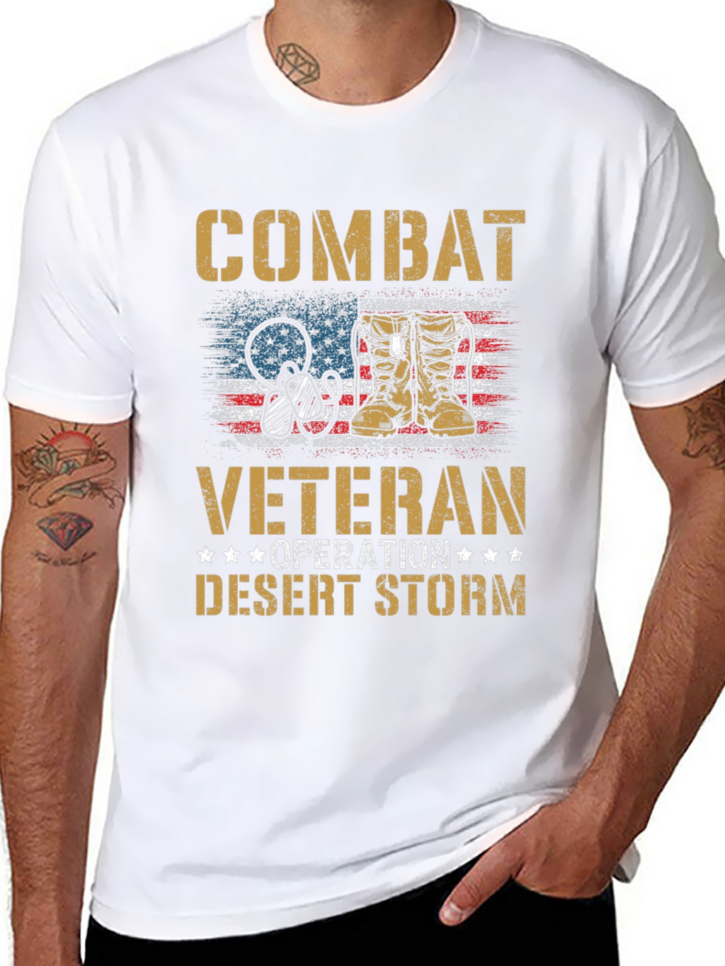 Combat Veteran Desert Storm Graphic T-Shirt