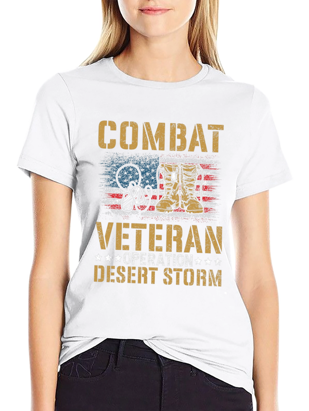 Combat Veteran Desert Storm Graphic T-Shirt