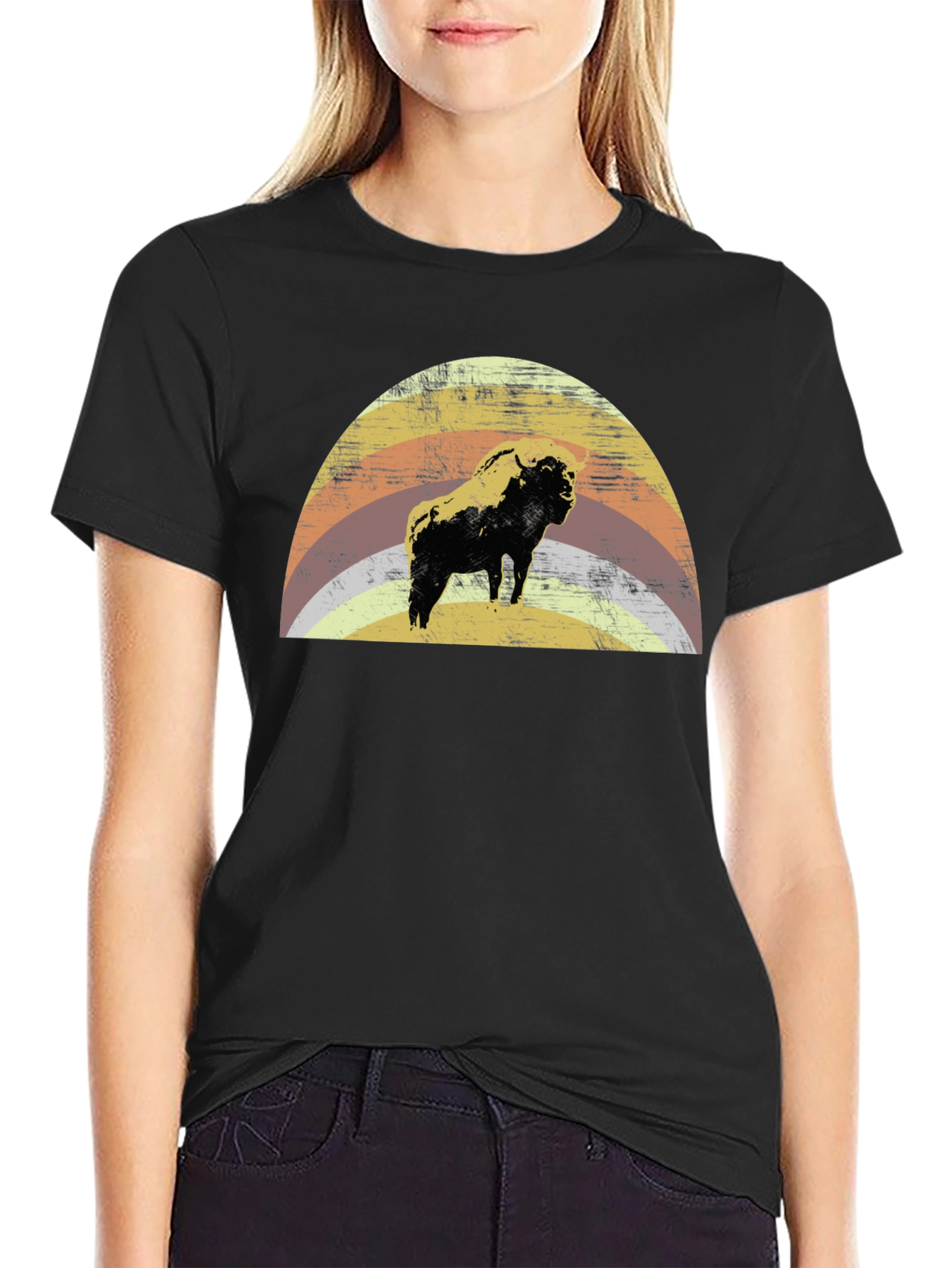 Retro Bison Graphic Tee - Vintage Style T-Shirt