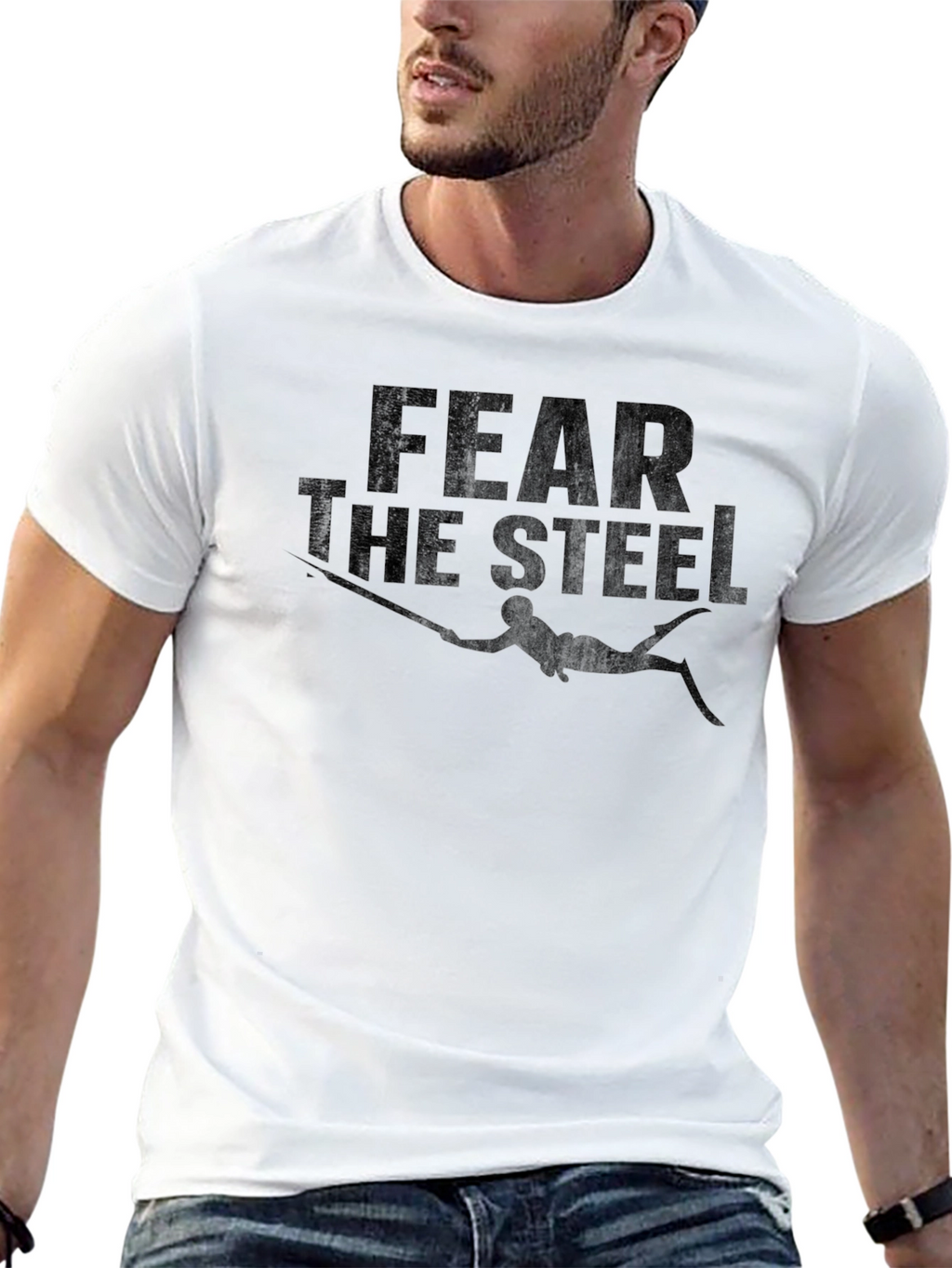 Fear The Steel T-Shirt - Spearfishing Design