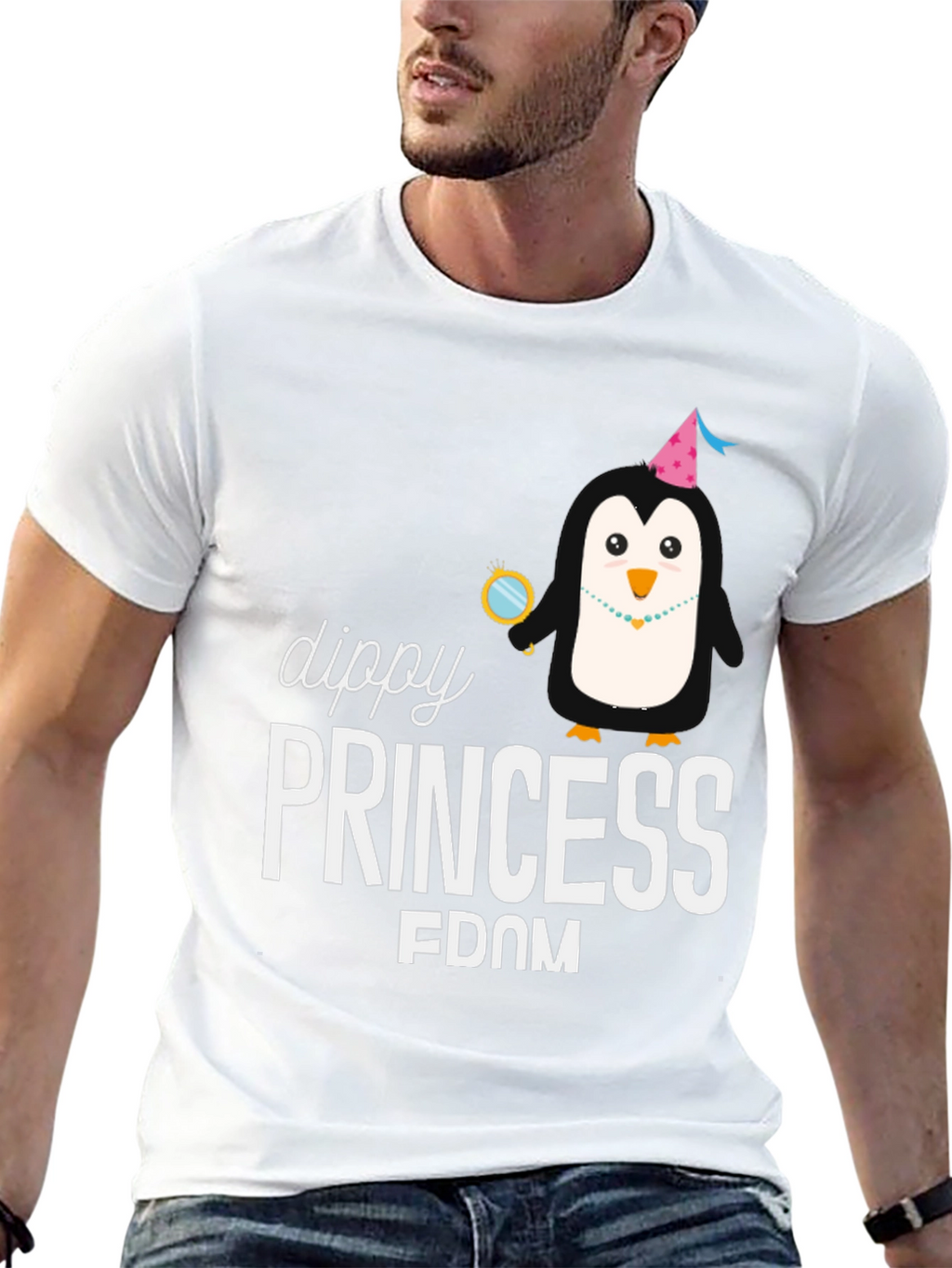 Dippy Princess Penguin Black T-Shirt