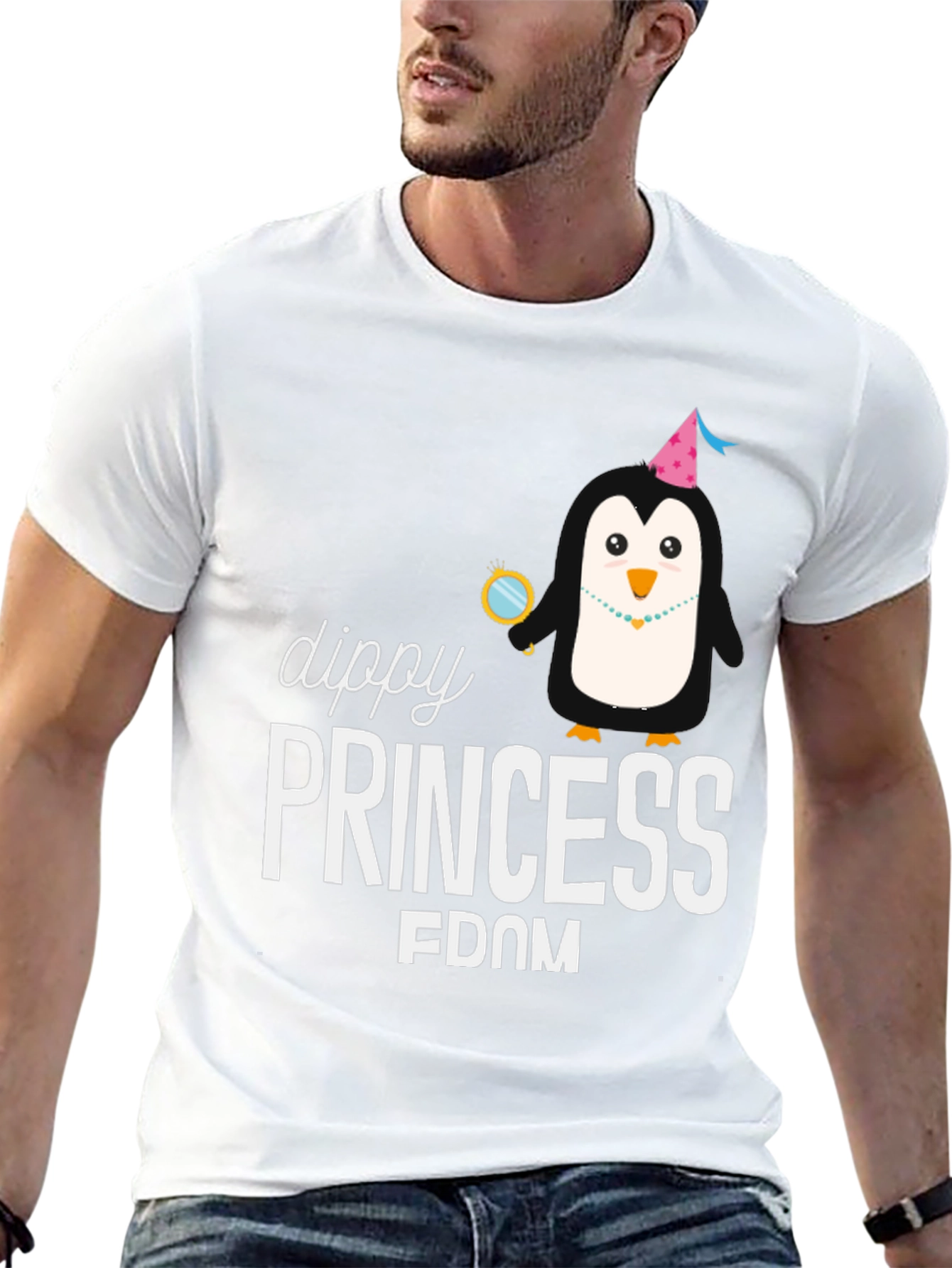 Dippy Princess Penguin Black T-Shirt
