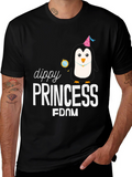 Dippy Princess Penguin Black T-Shirt