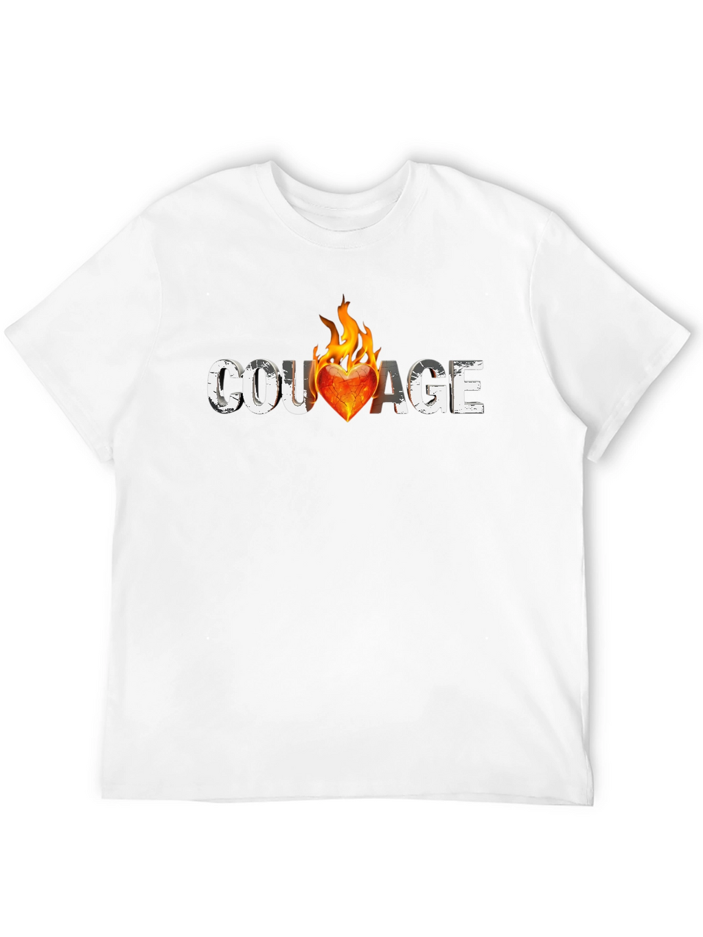 Courage Heart On Fire Graphic Tee