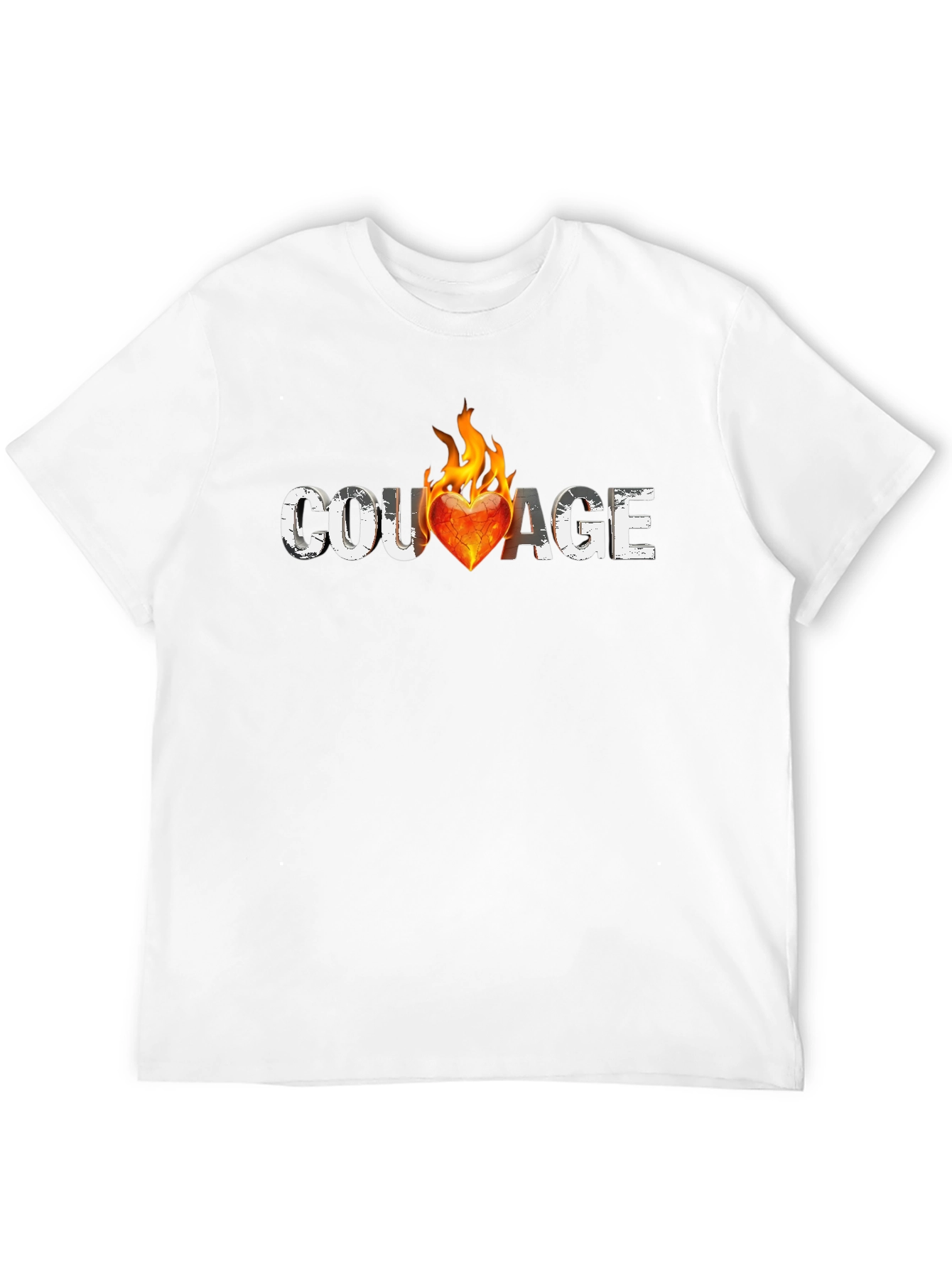 Courage Heart On Fire Graphic Tee