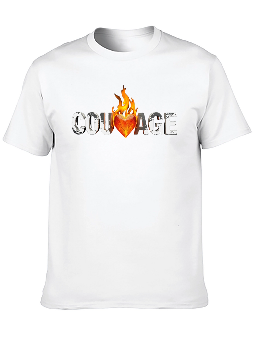 Courage Heart On Fire Graphic Tee