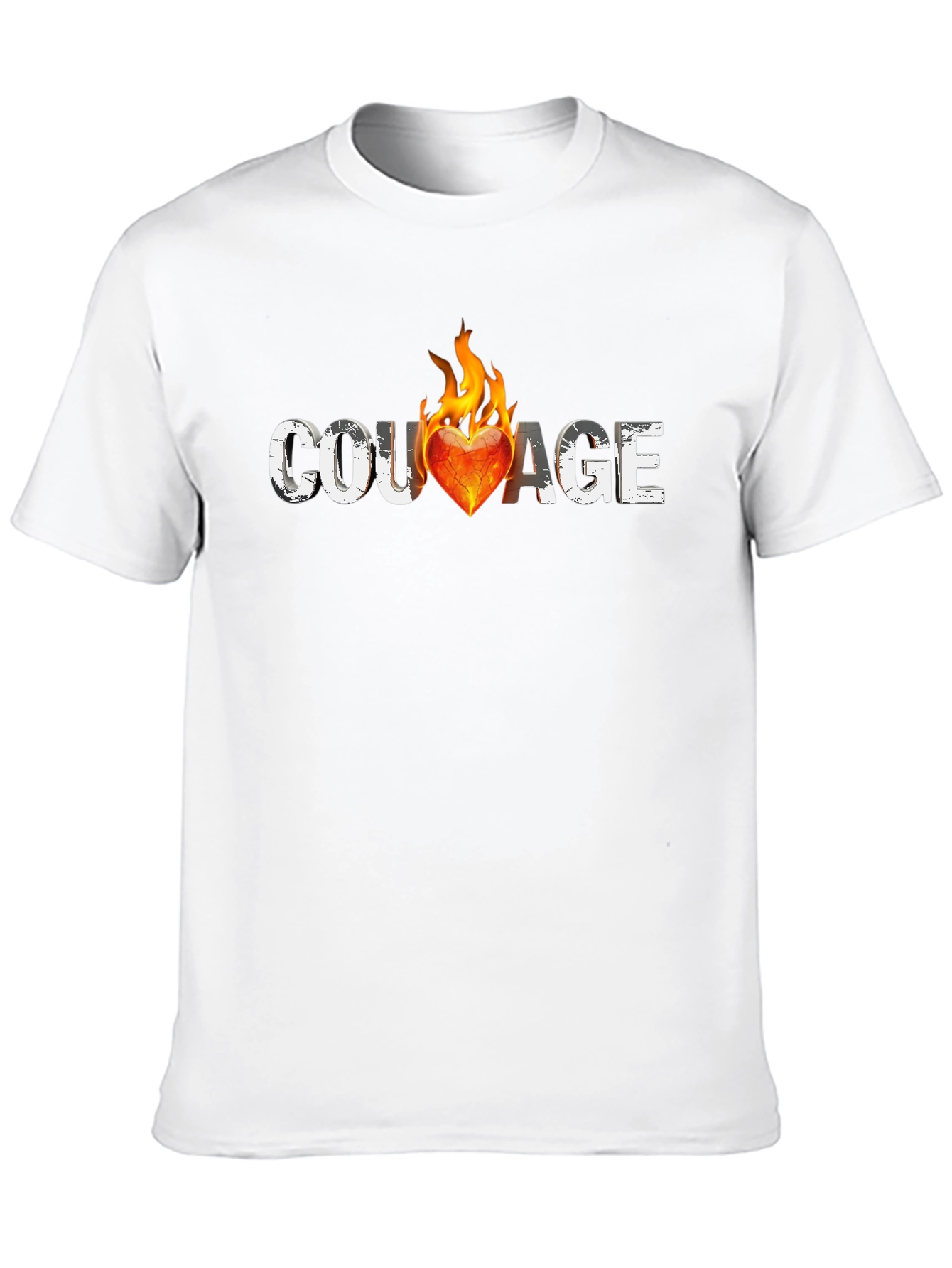 Courage Heart On Fire Graphic Tee