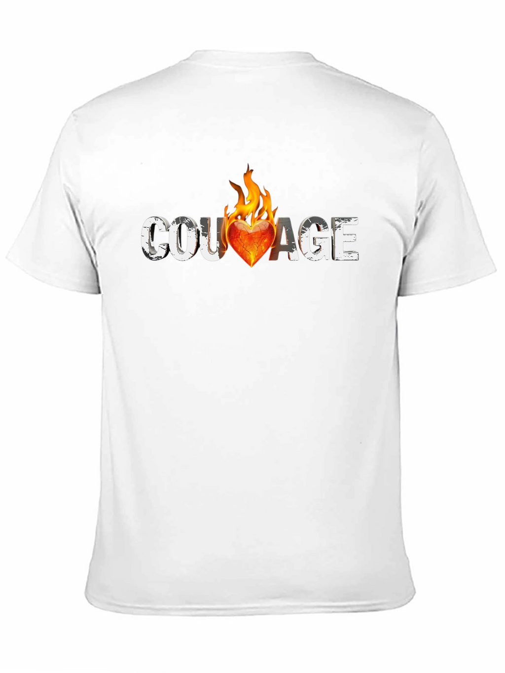 Courage Heart On Fire Graphic Tee