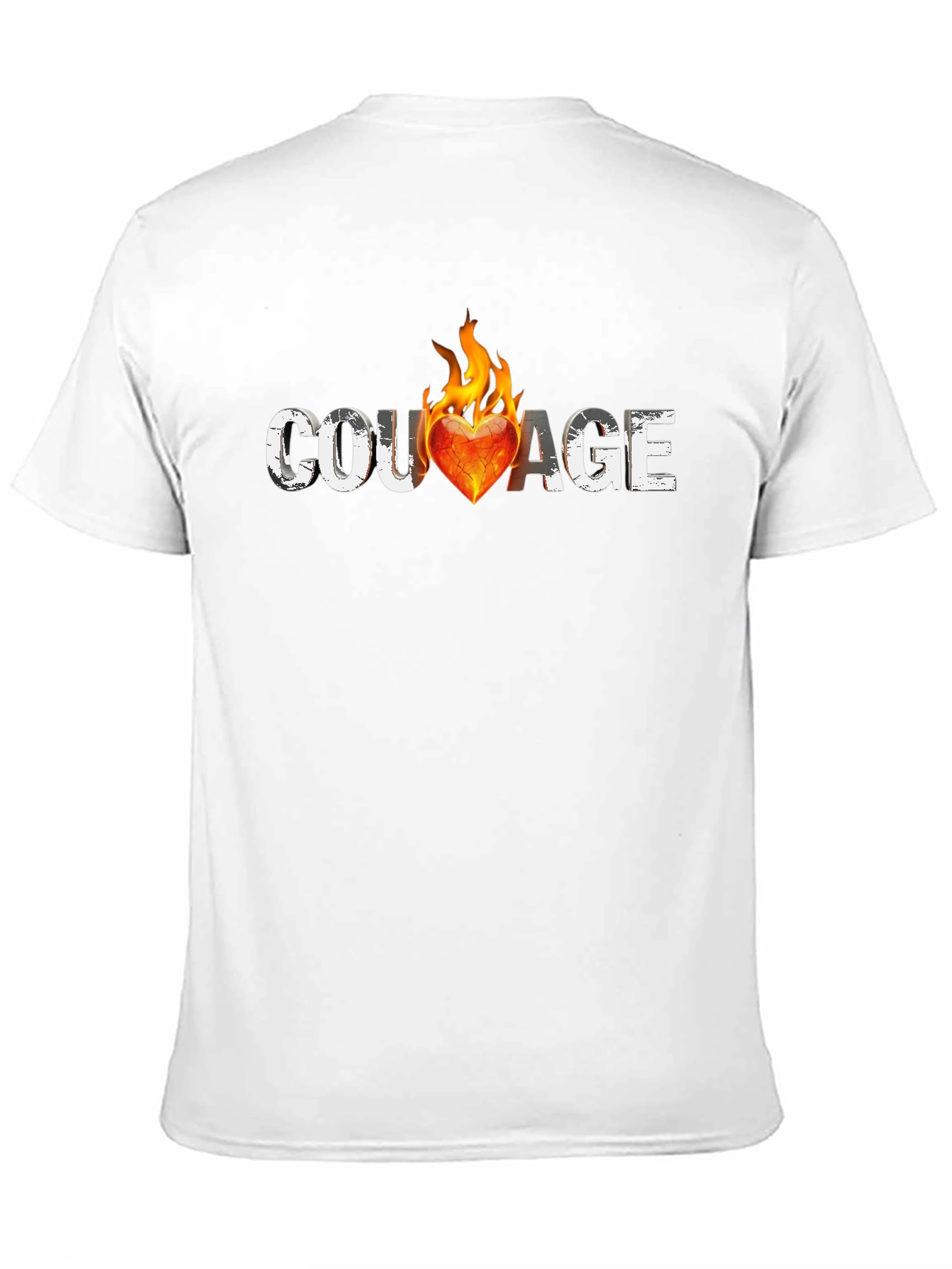 Courage Heart On Fire Graphic Tee