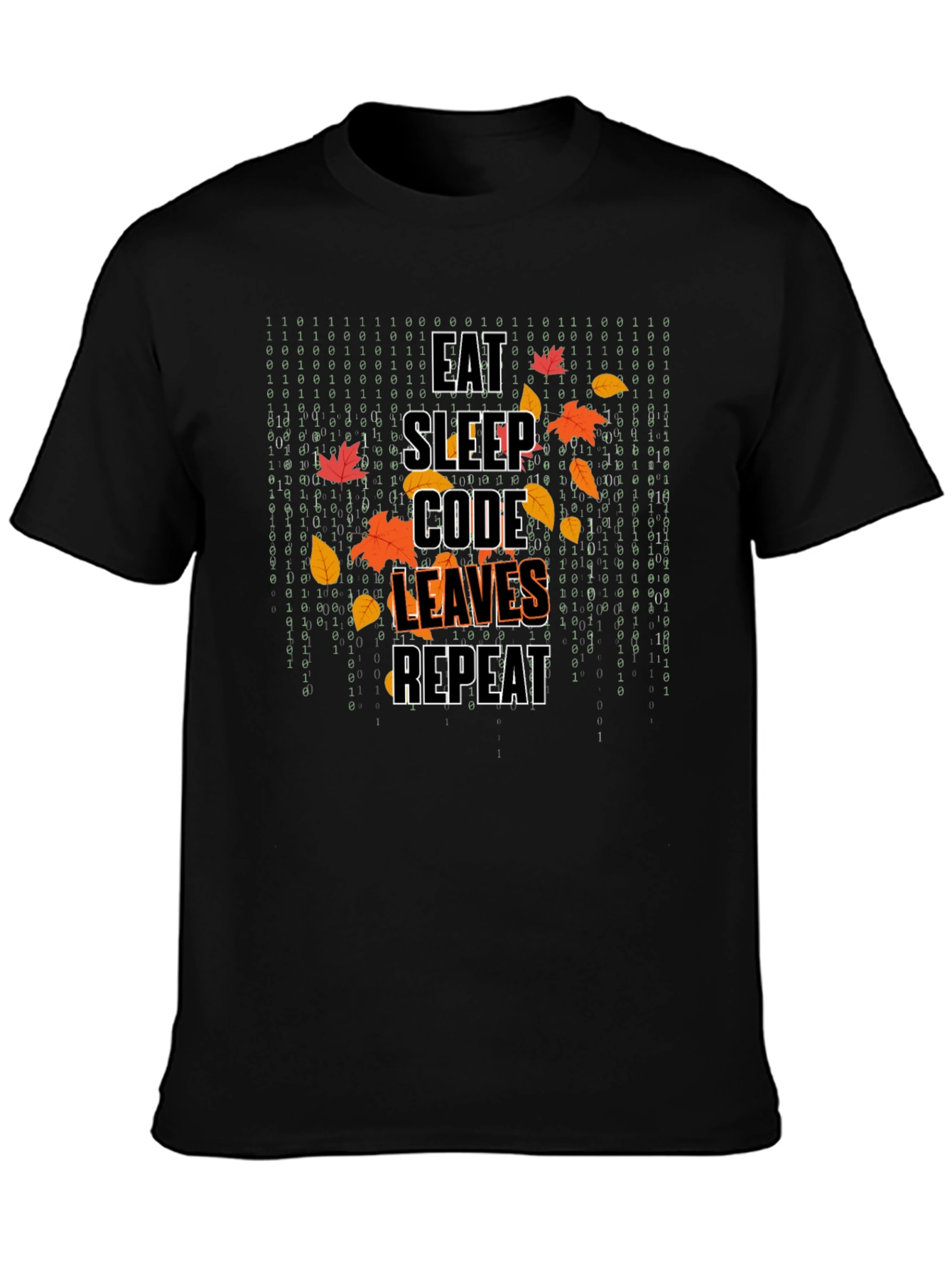 Eat Sleep Code Leaves Repeat Graphic T-Shirt