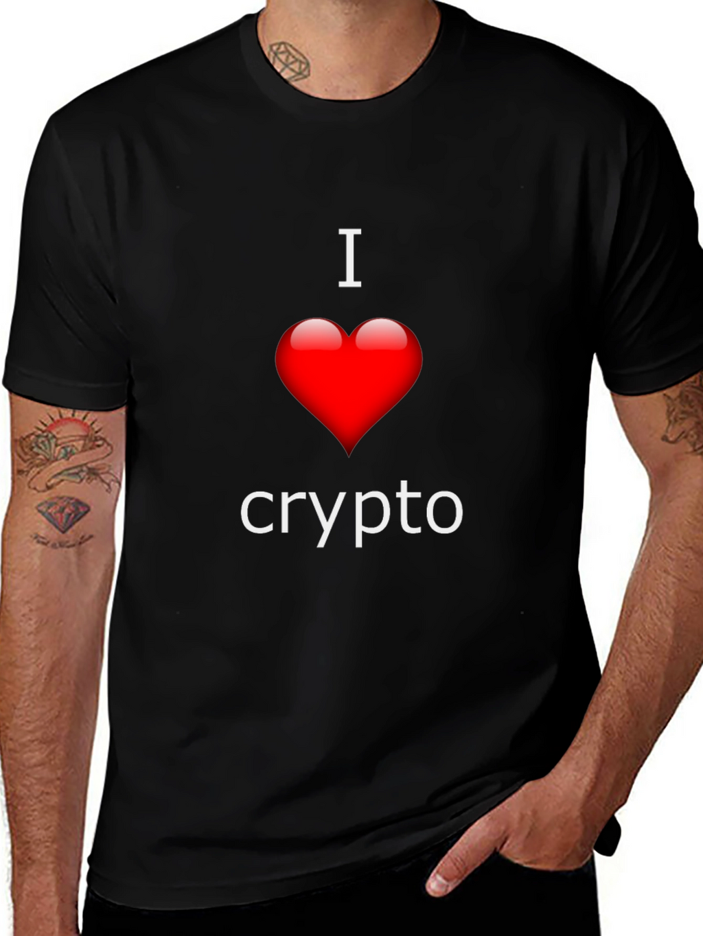I Love Crypto T-Shirt - Heart Design