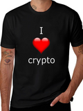 I Love Crypto T-Shirt - Heart Design