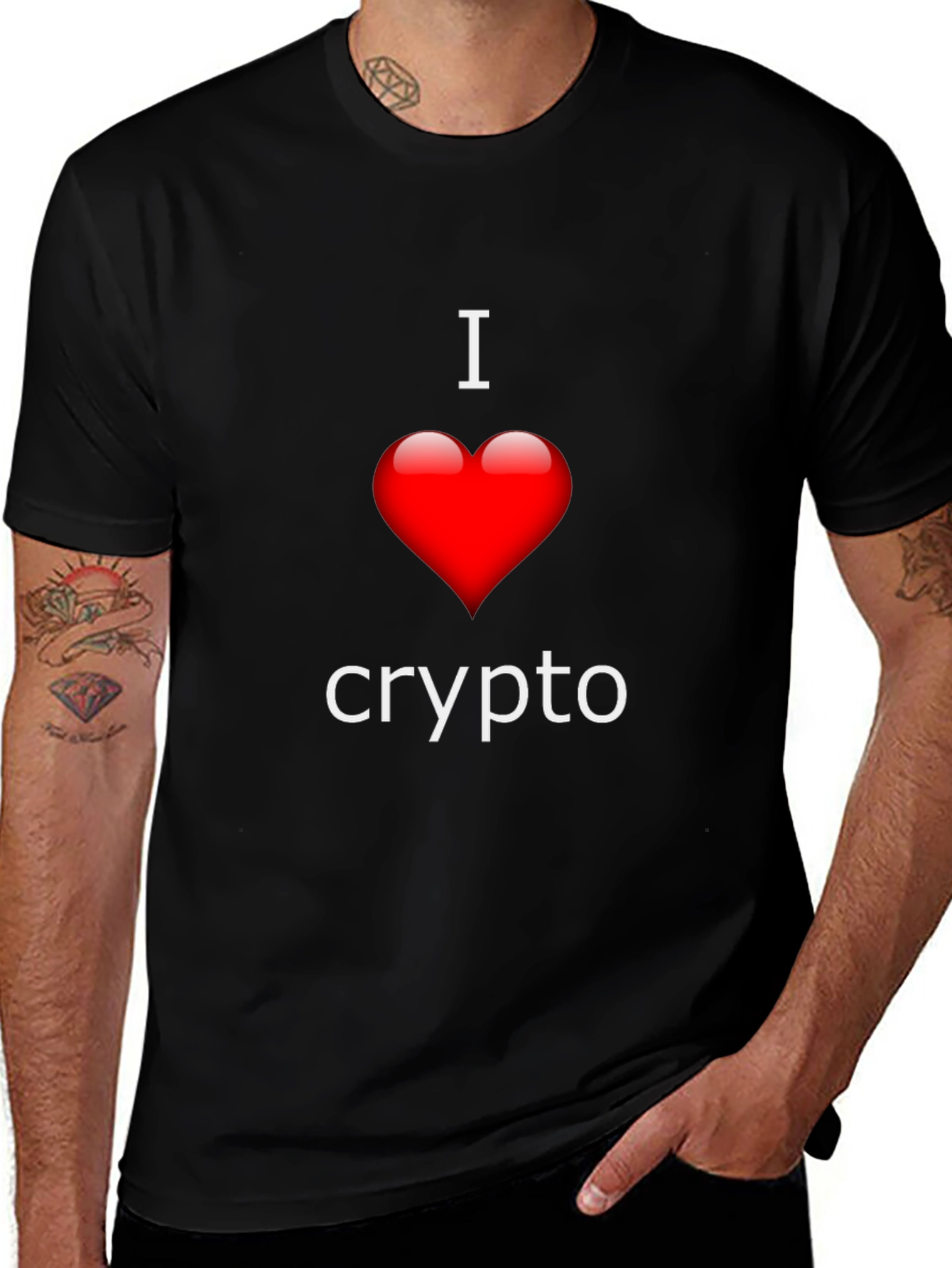 I Love Crypto T-Shirt - Heart Design