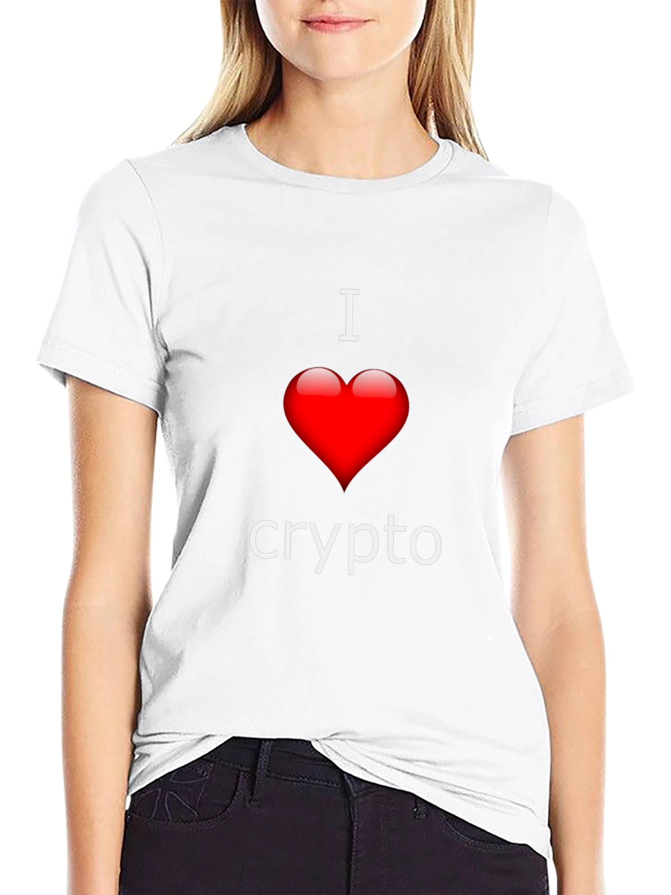 I Love Crypto T-Shirt - Heart Design