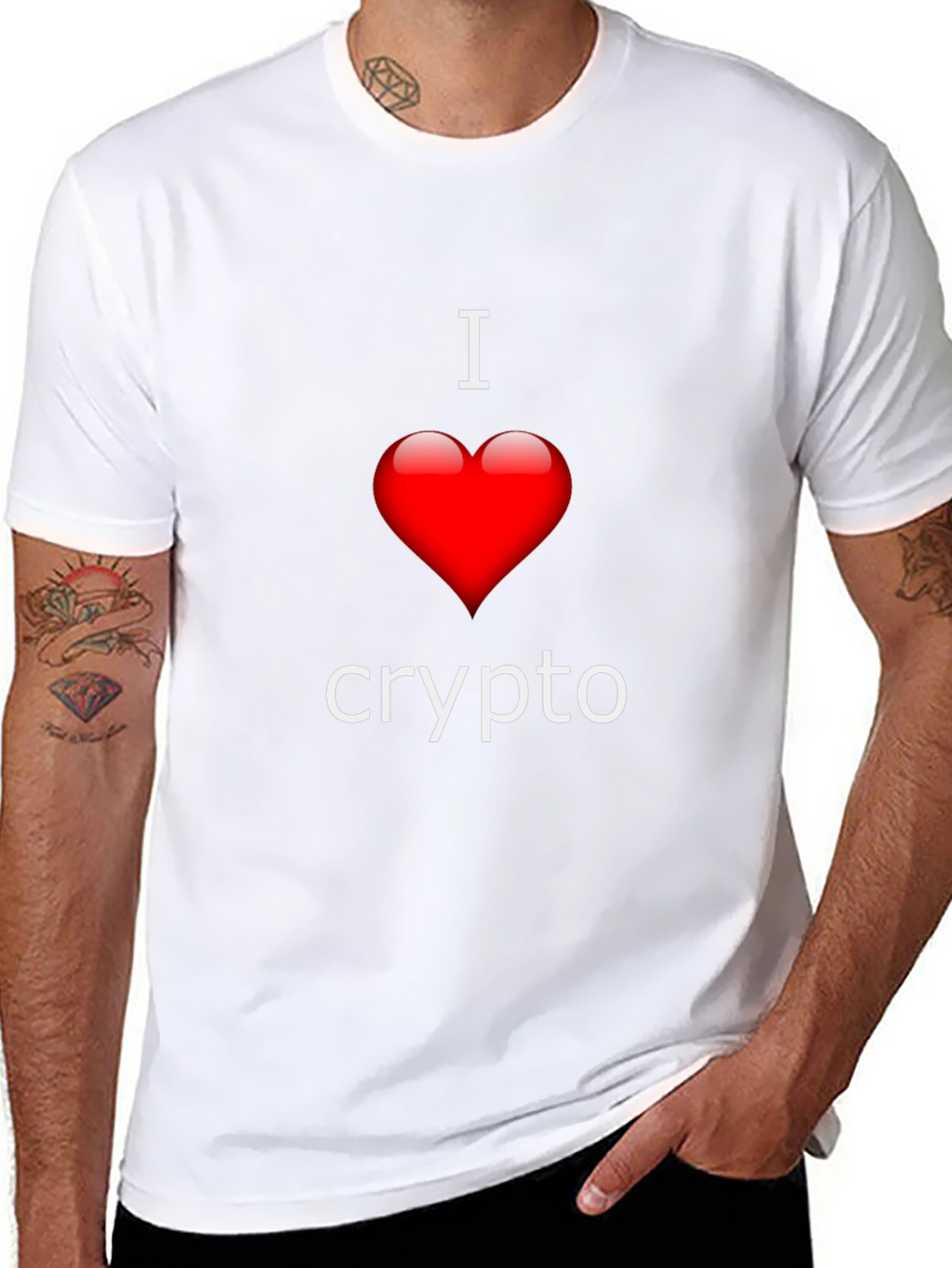 I Love Crypto T-Shirt - Heart Design