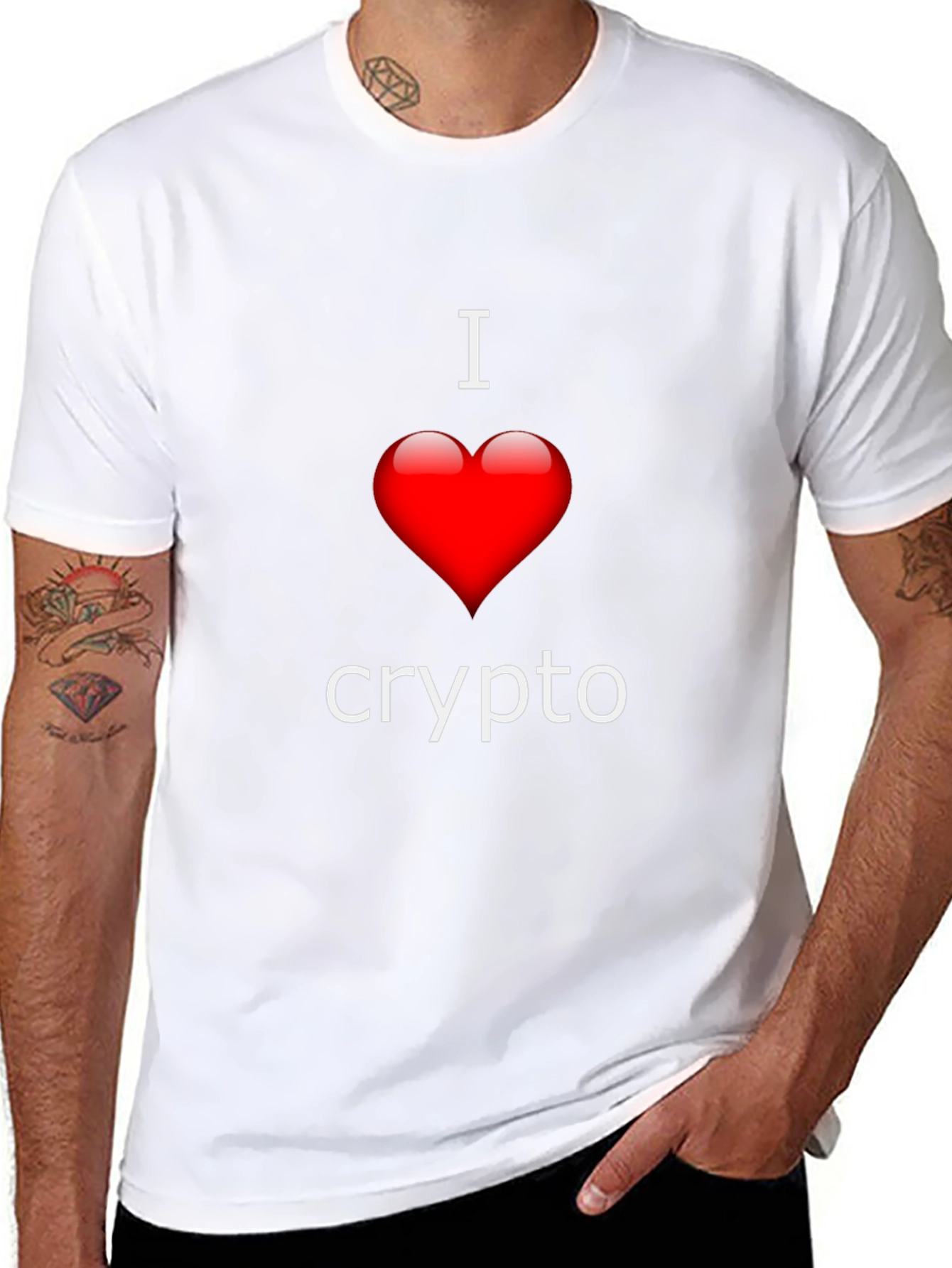 I Love Crypto T-Shirt - Heart Design