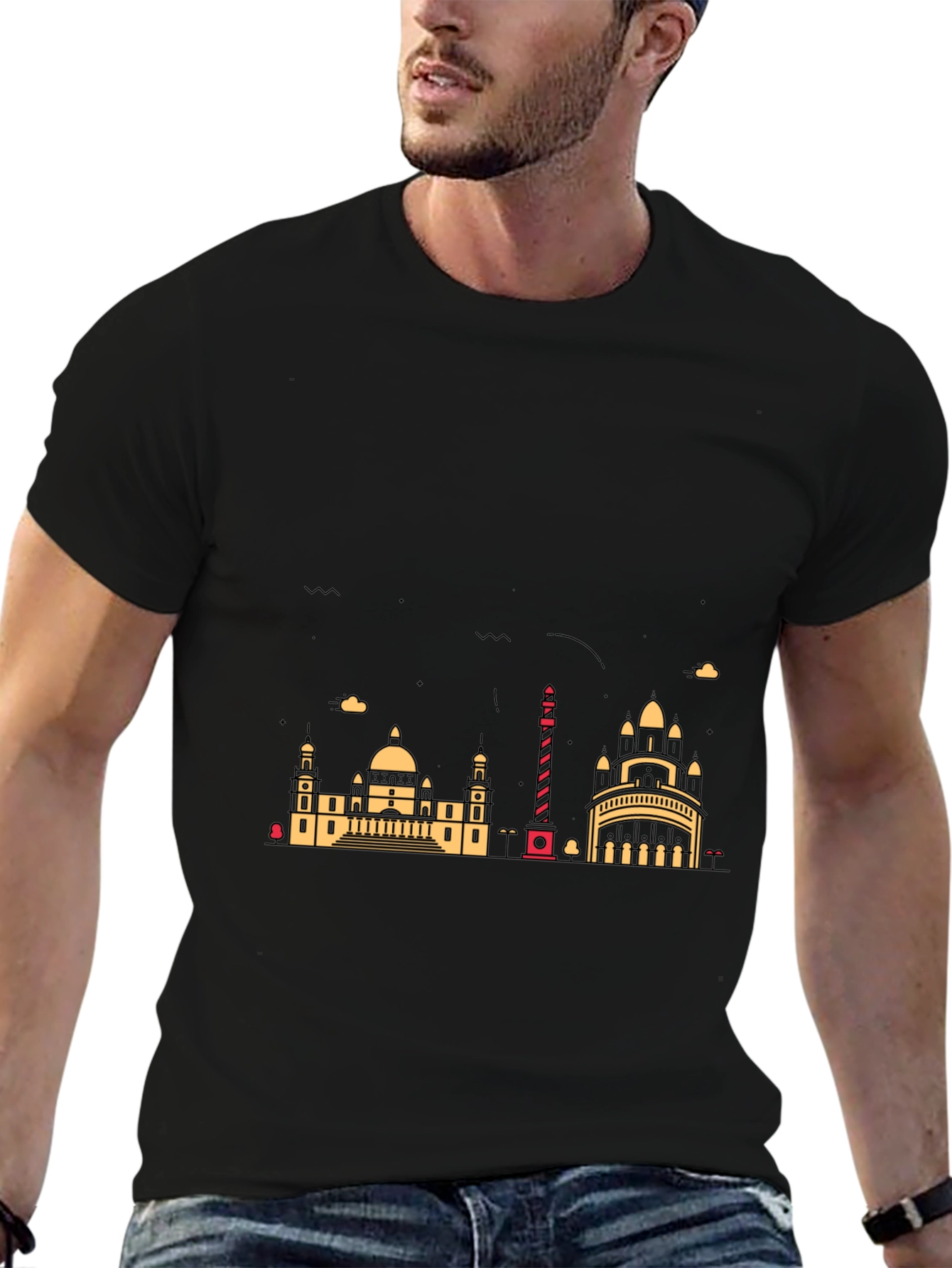 Cityscape Graphic Black T-Shirt
