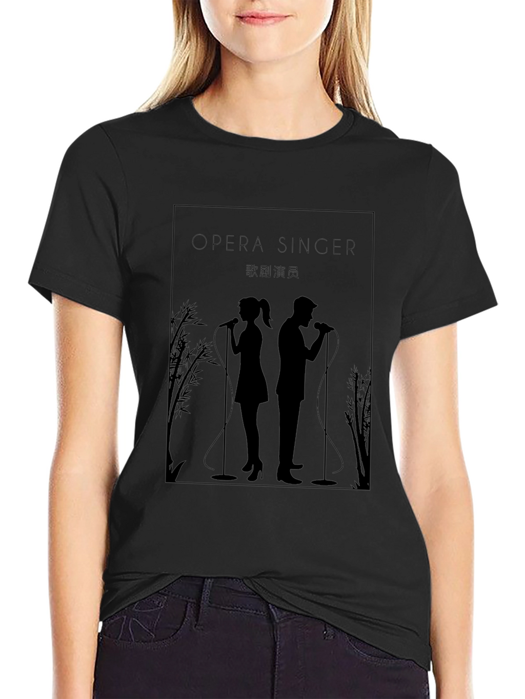 Opera Singer Silhouette Graphic T-Shirt