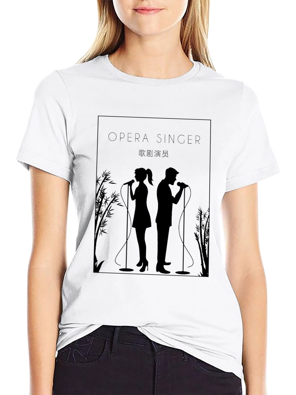 Opera Singer Silhouette Graphic T-Shirt