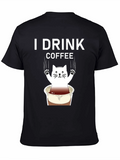 I Drink Coffee Cat Graphic Tee