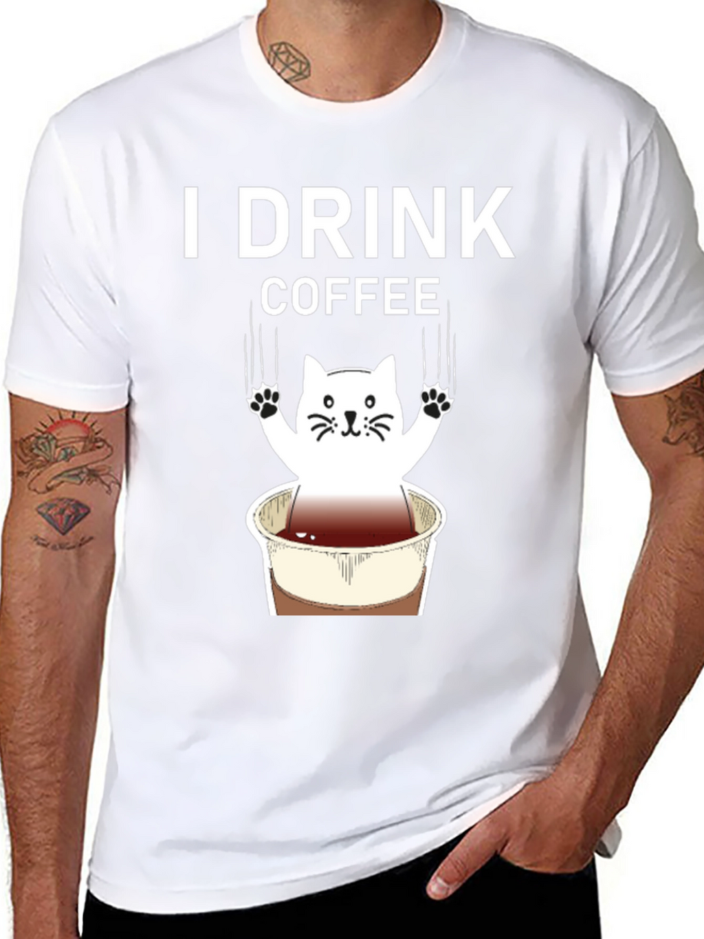 I Drink Coffee Cat Graphic Tee