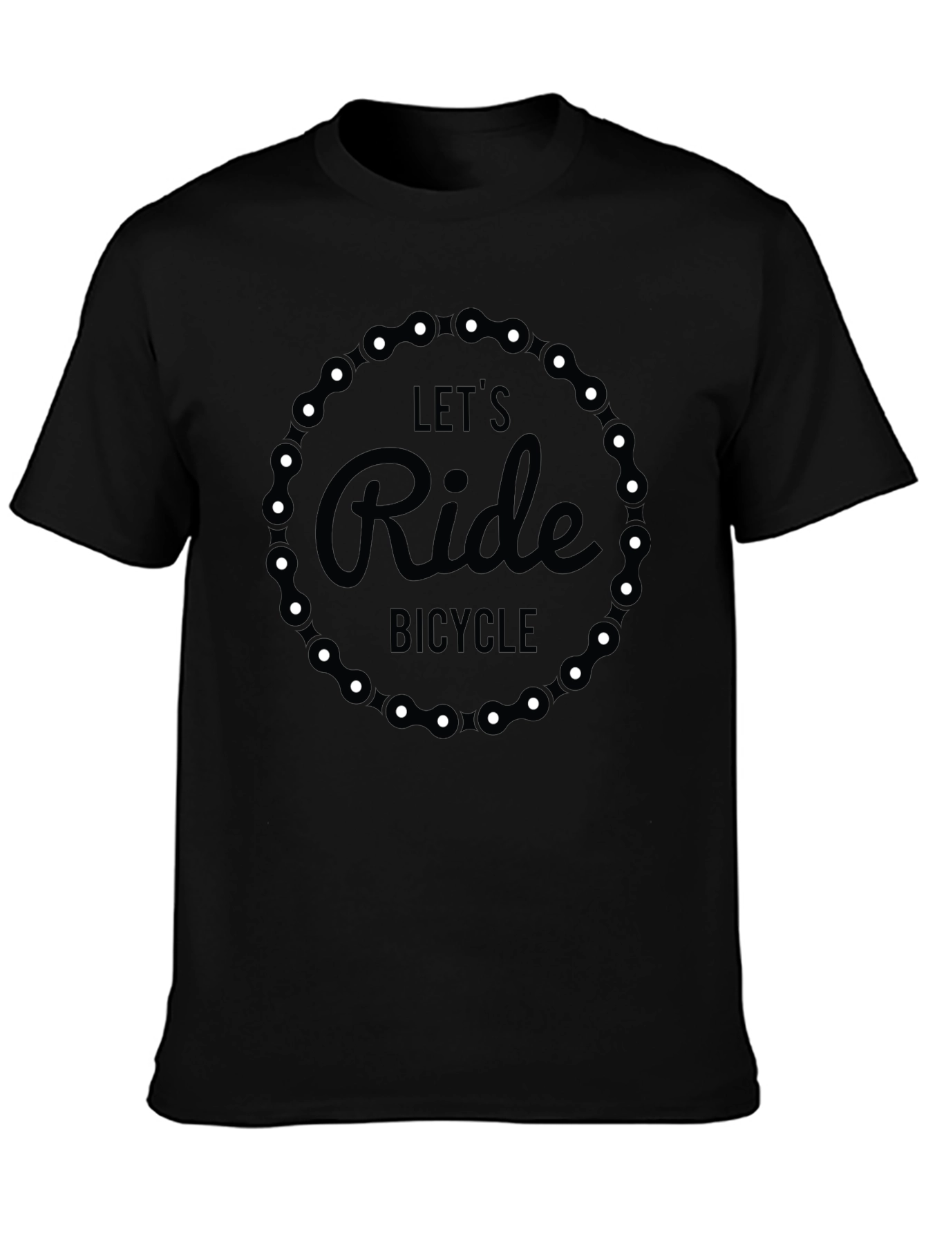 Lets Ride Bicycle T-Shirt - Black Graphic Tee