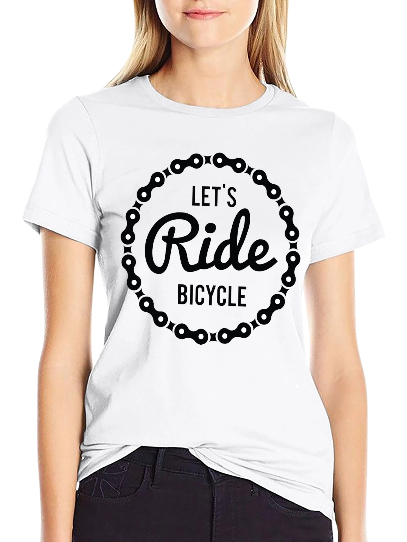 Lets Ride Bicycle T-Shirt - Black Graphic Tee