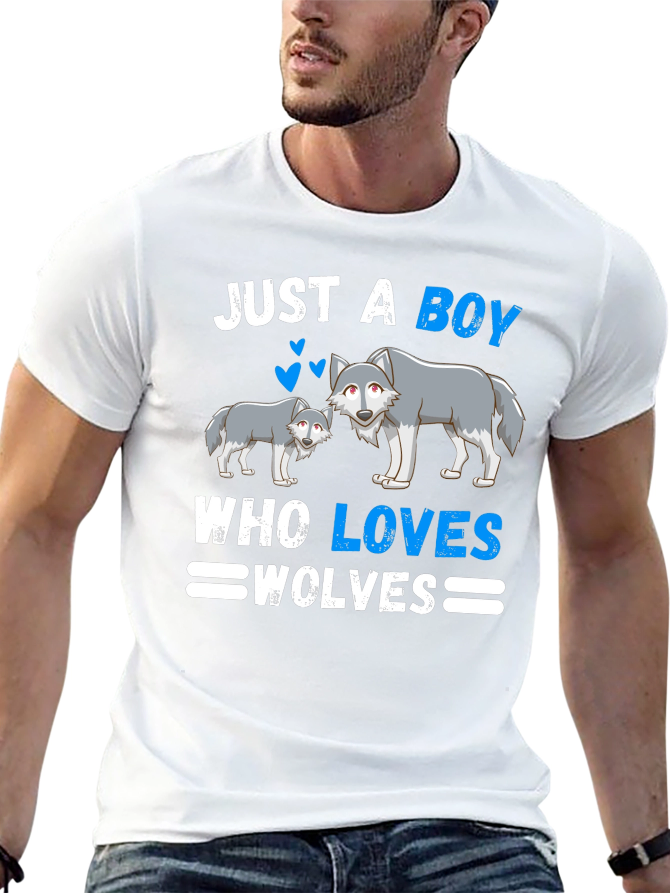 Just A Boy Who Loves Wolves Graphic T-Shirt