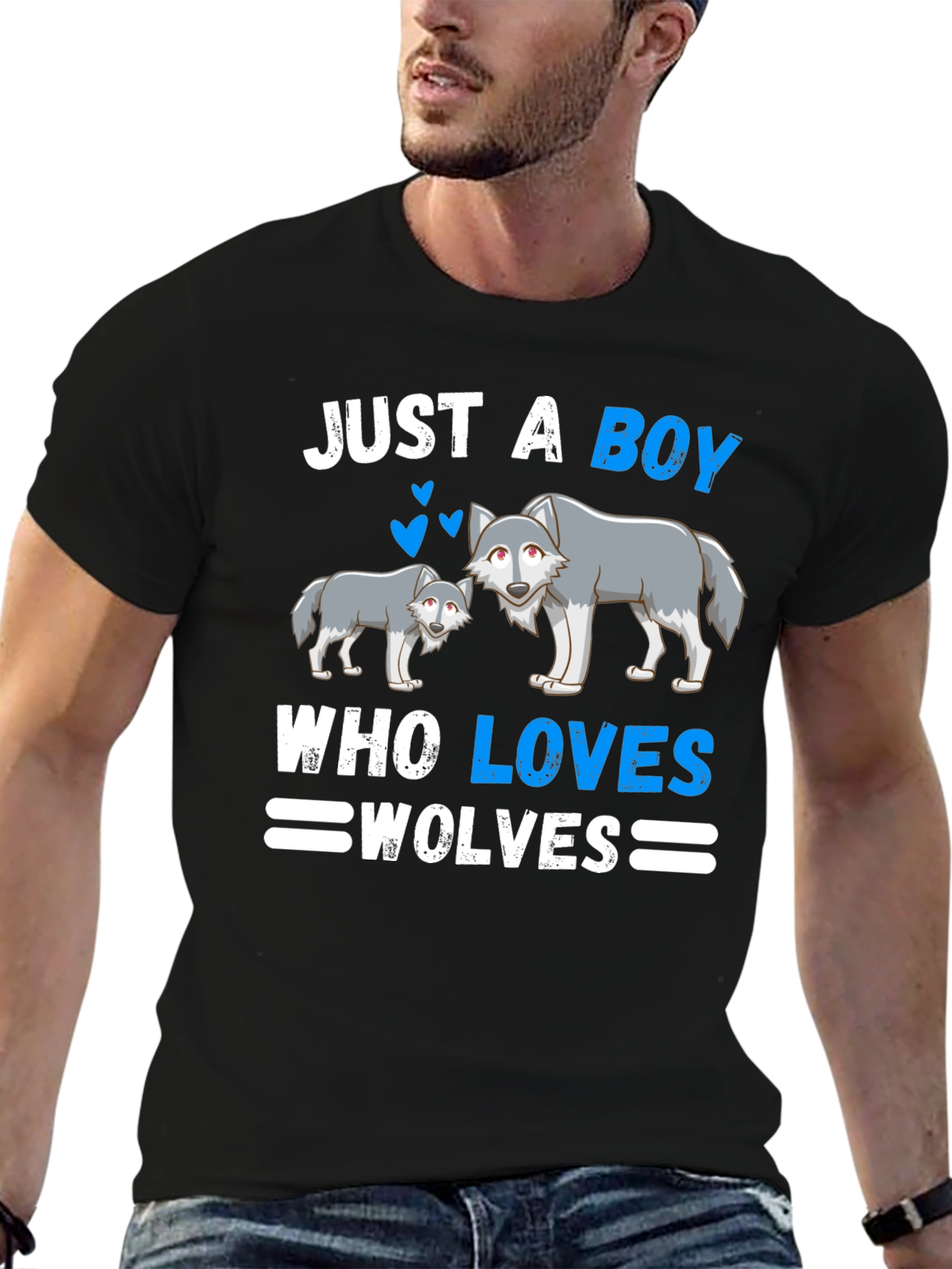 Just A Boy Who Loves Wolves Graphic T-Shirt