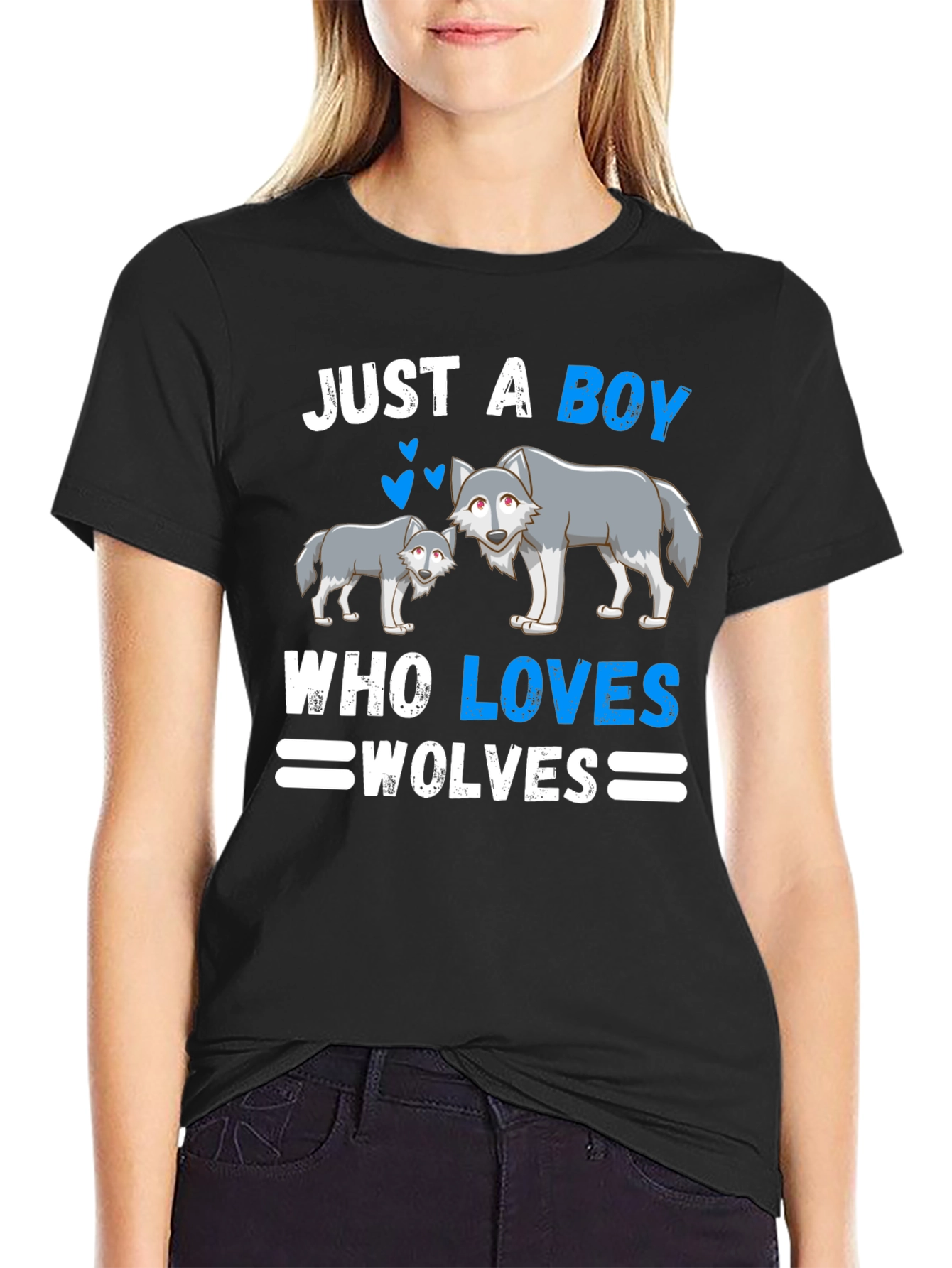 Just A Boy Who Loves Wolves Graphic T-Shirt