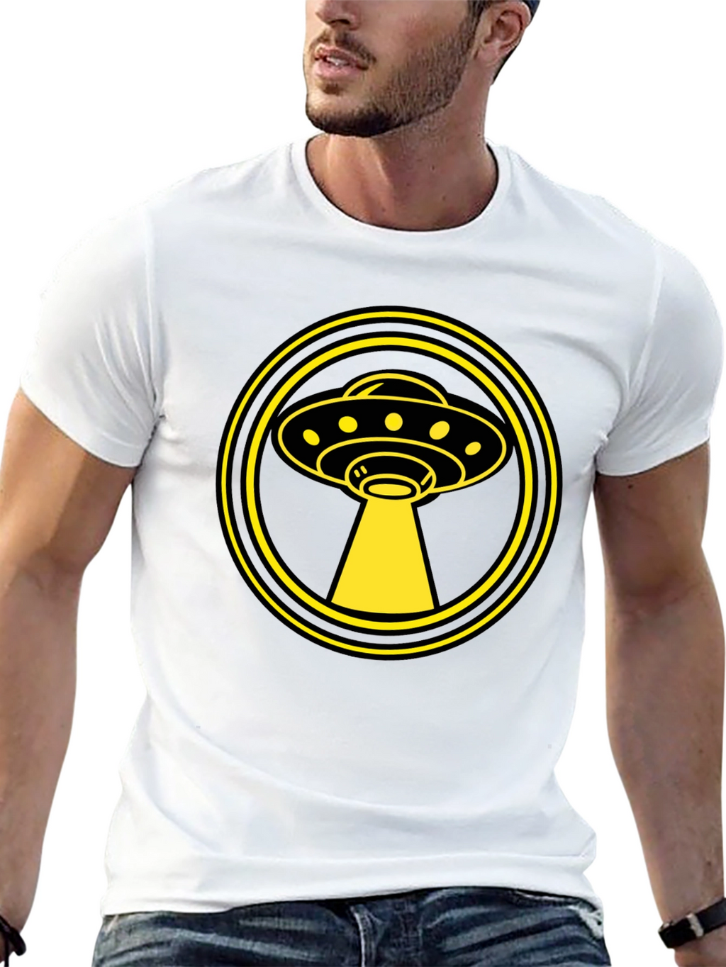 UFO Abduction Graphic Tee - Sci-Fi Alien T-Shirt