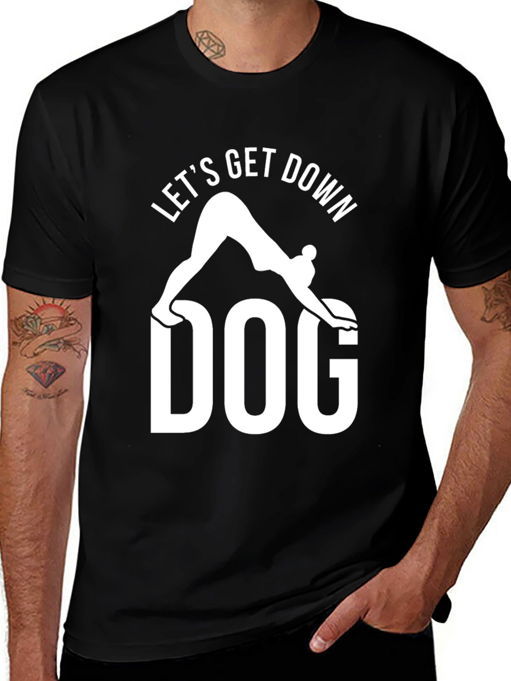 Lets Get Down Dog T-Shirt Yoga Graphic Tee
