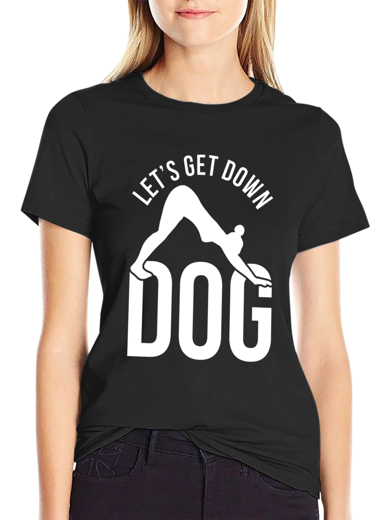 Lets Get Down Dog T-Shirt Yoga Graphic Tee