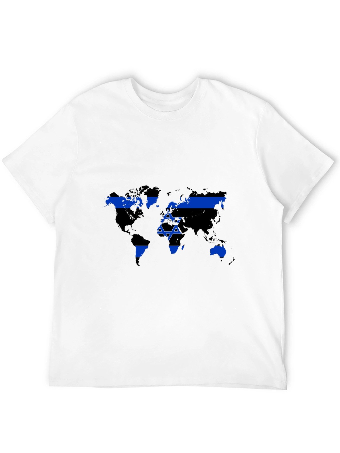 World Map Israel Flag Graphic T-Shirt