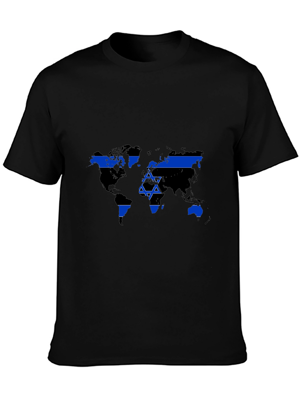 World Map Israel Flag Graphic T-Shirt