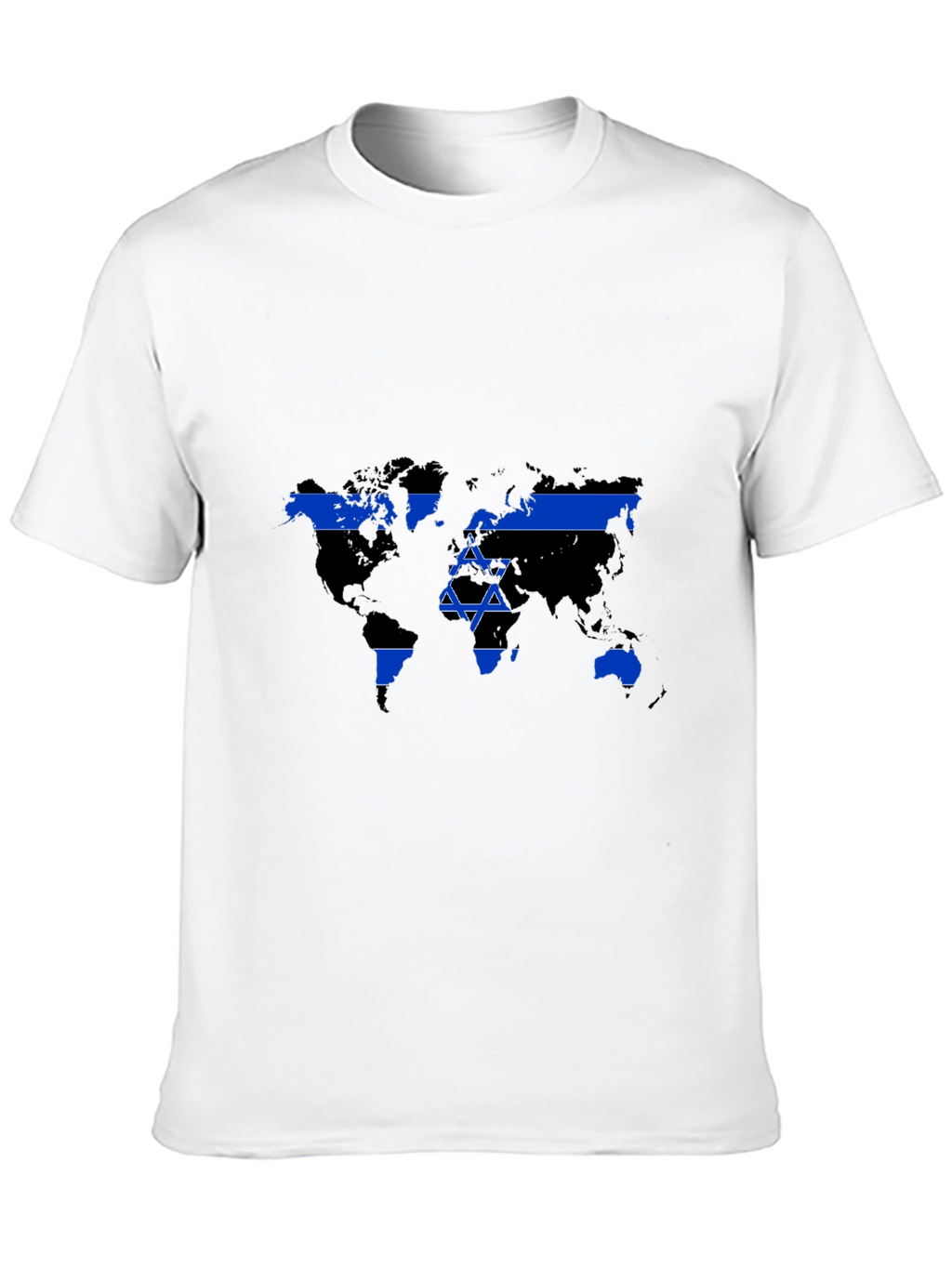 World Map Israel Flag Graphic T-Shirt