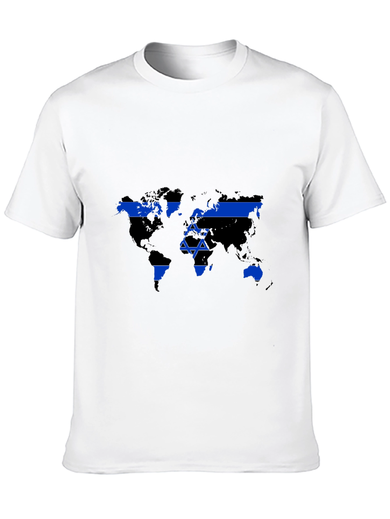 World Map Israel Flag Graphic T-Shirt