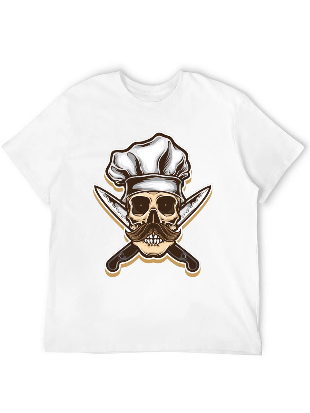 Chef Skull & Knives Graphic T-Shirt - Black