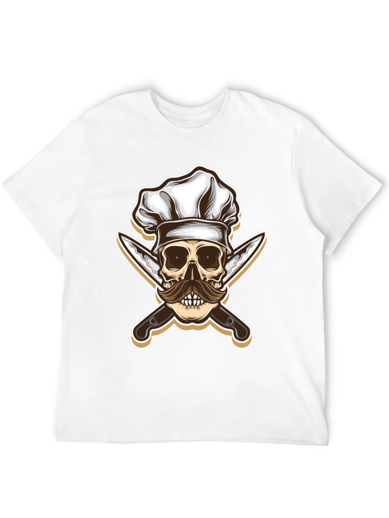 Chef Skull & Knives Graphic T-Shirt - Black